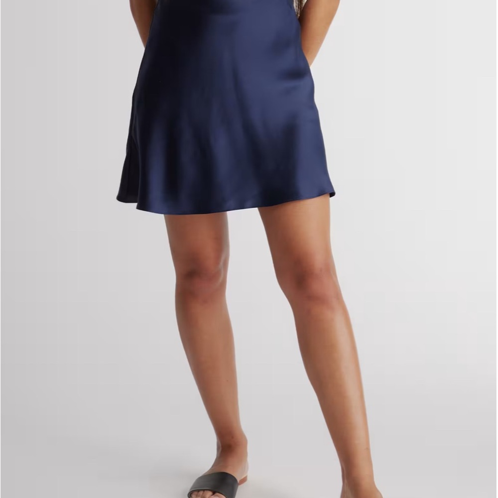 Quince Satin Mini Skirt in ESPRESSO BROWN